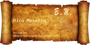 Biró Metella névjegykártya