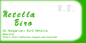 metella biro business card